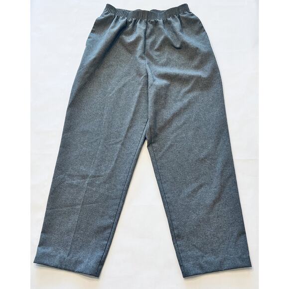 Allison Daley Women's Petite 12P Elastic Waist Heather Grey Flat Front Pant - Picture 1 of 5